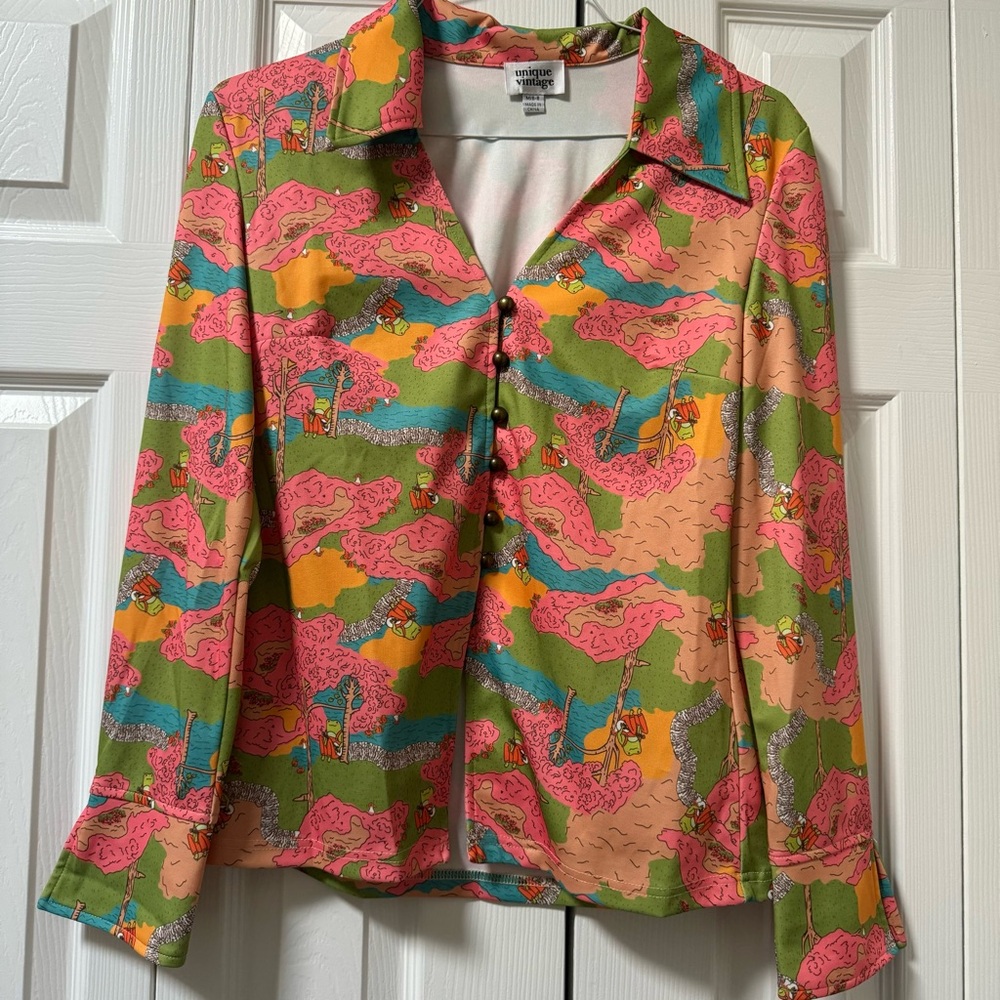 Unique Vintage Blouse with frogs